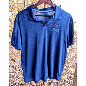 Valvoline Oil Change Polo Shirt Mens L Polyester Dark Blue Embroidered Logo